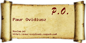 Paur Ovidiusz névjegykártya